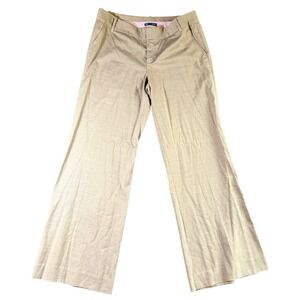 Gap The Trouser Womens 12 Long Taupe Wool Blend Wide Leg Stretch Dress Pants